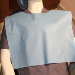patient drape with throat cut and adhesive
