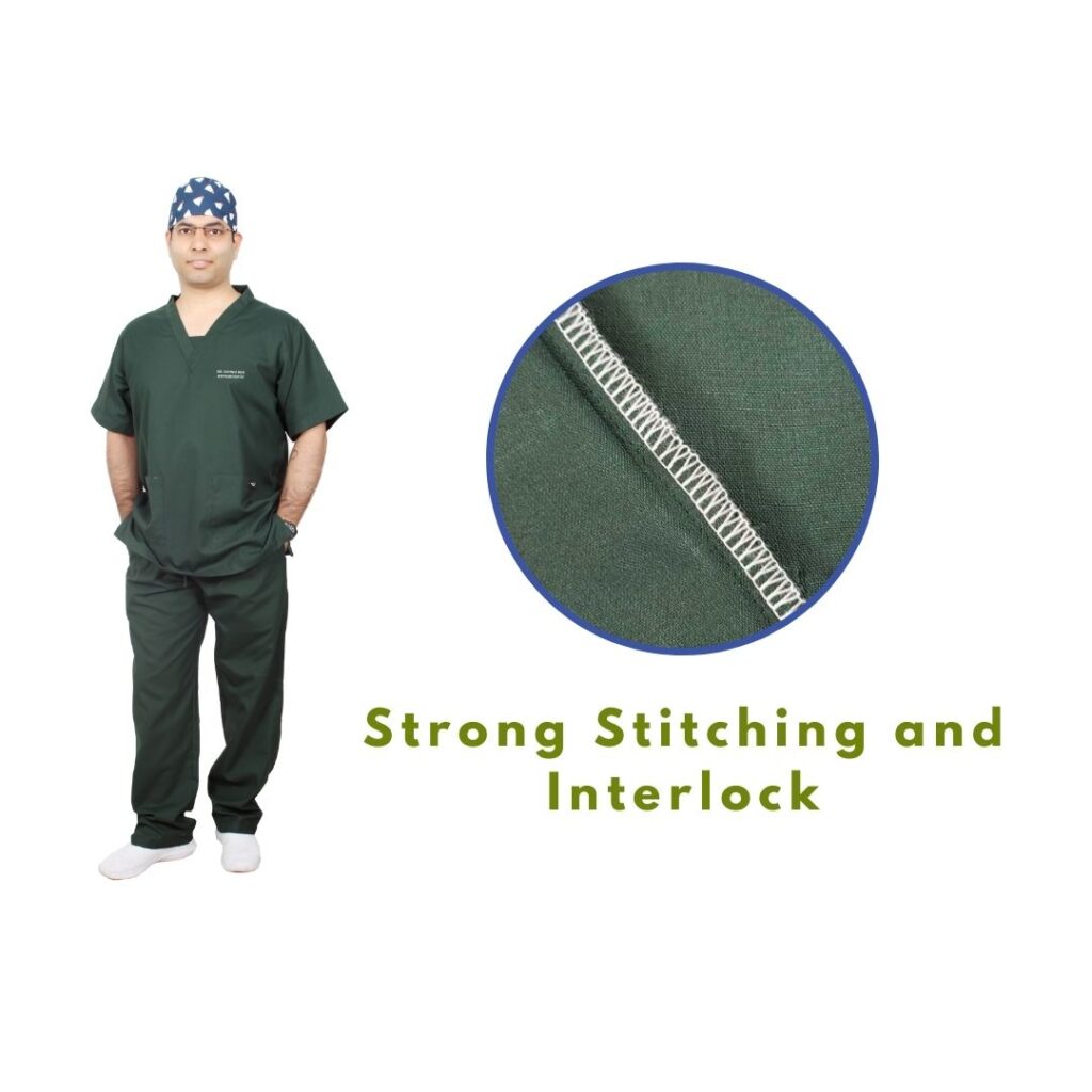 Dark Green Surgical Scrubs Online, OT Dress for Doctors With Name