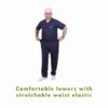 Navy Blue Unisex Surgeon Scrub Suit (Top & Bottom) - Image 5