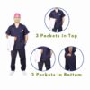Navy Blue Unisex Surgeon Scrub Suit (Top & Bottom) - Image 2